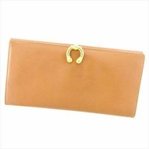 Gucci Wallet Purse Long Wallet leather Brown Woman unisex Authentic Used T7729